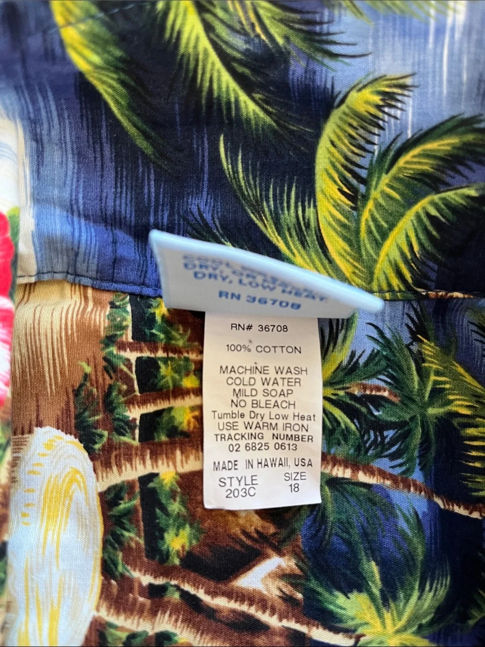 Vintage Boys Blue Tropical Hawaiian Button-Down Shirt with Floral Print